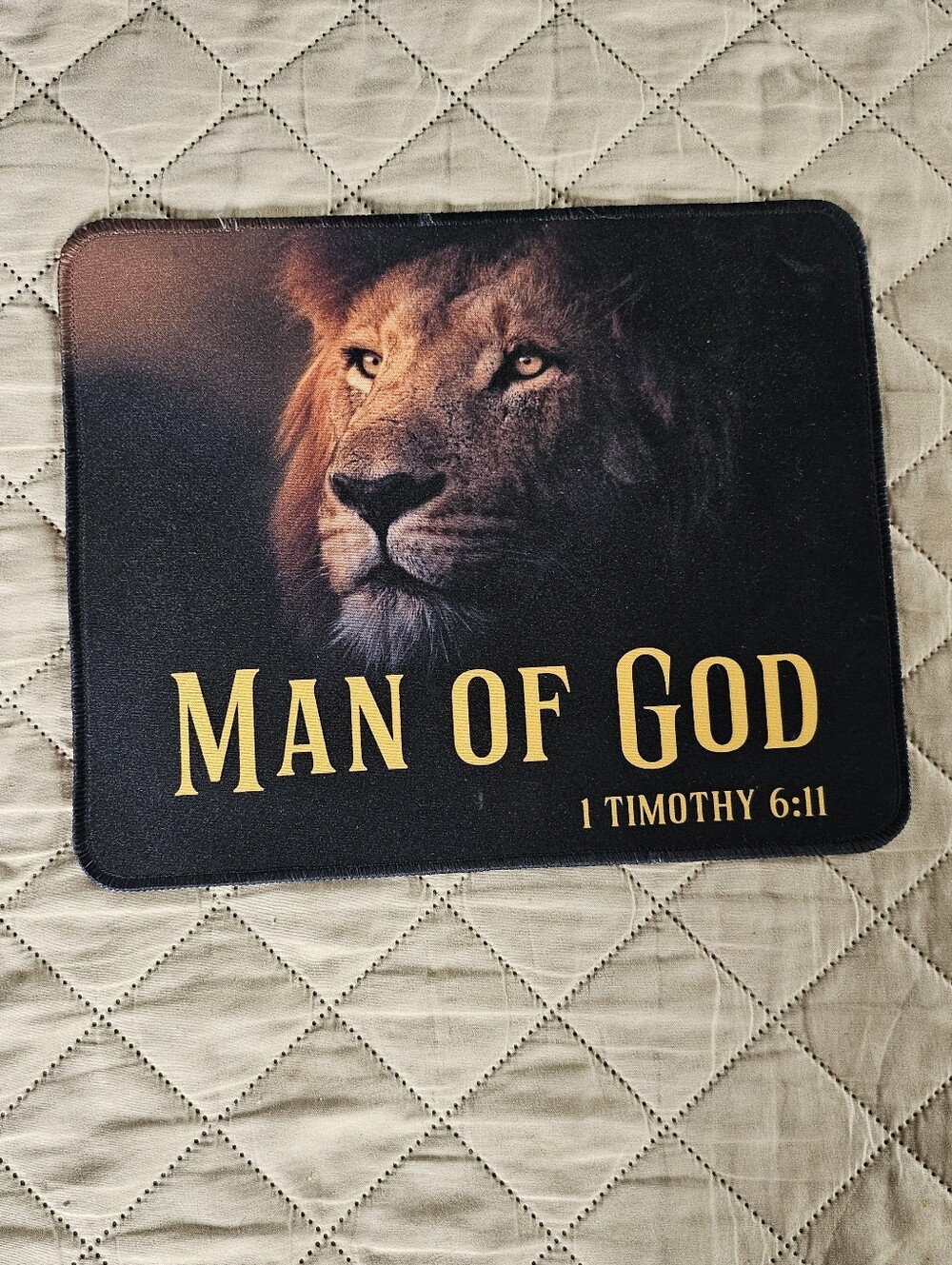 Christian mouse pad, man of god, 8 by 10 inches